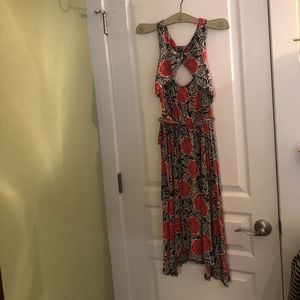 Anthropologie Lilka Blue Red Roses Modal Sun Dress